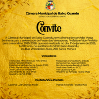 Câmara de Baixo Guandu Prepara posse dos eleitos para mandato 2025-2028 a partir das 10hs de 1º de janeiro no SESC