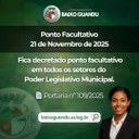 Ponto Facultativo – 21 de Novembro de 2025
